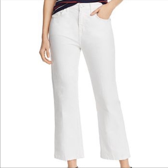 NWT Current/Elliott The Vanessa Crop Flare White Denim Jeans 23 - Picture 1 of 10